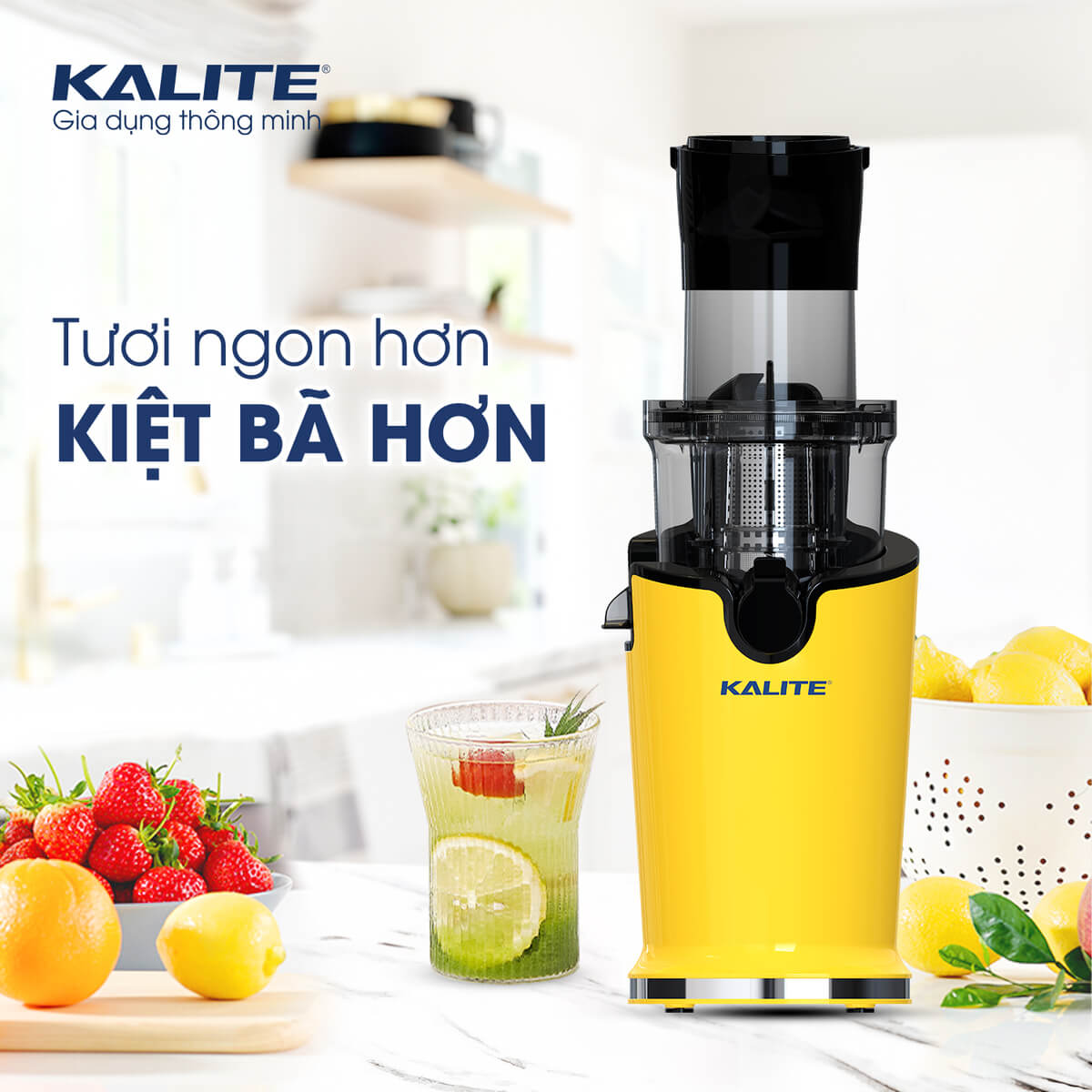 Máy Ép Chậm Kalite KSJ4415 Tiêu Chuẩn Châu Âu Dung Tích 400 ML Công Suất 200 W - Hàng Chính Hãng