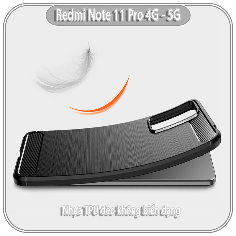 Ốp lưng cho Xiaomi Redmi Note 11 Pro 4G - 5G, vân phay xước, hạn chế bám vân tay, 4 góc chống sốc