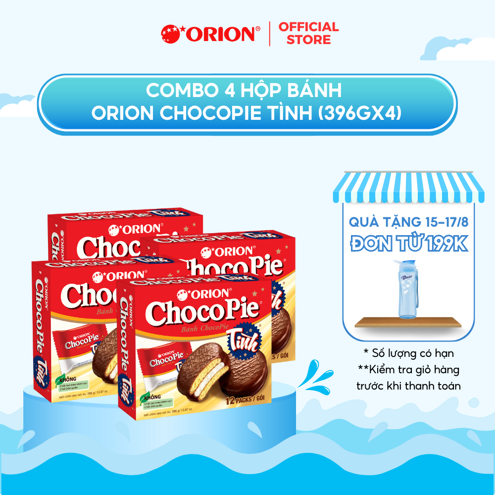 Combo 4 Hộp Bánh ChocoPie Tình ORION vị truyền thống 396G