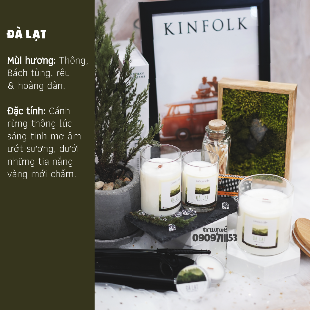 Nến thơm tinh dầu cao cấp không khói an toàn Candle Cup - ĐÀ LẠT - M - 200G