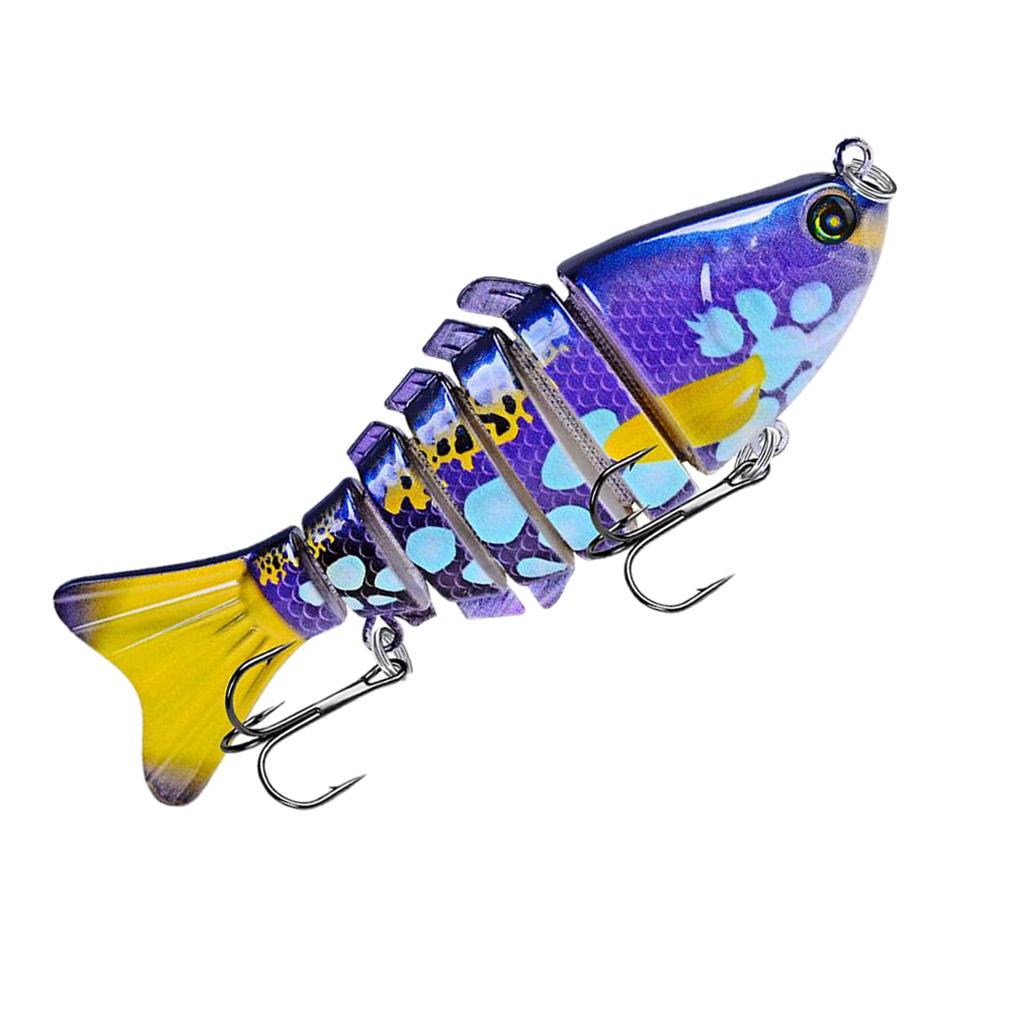 100mm Colored Fishing Joint Lures Artificial Hard Bait 2 Treble Hooks