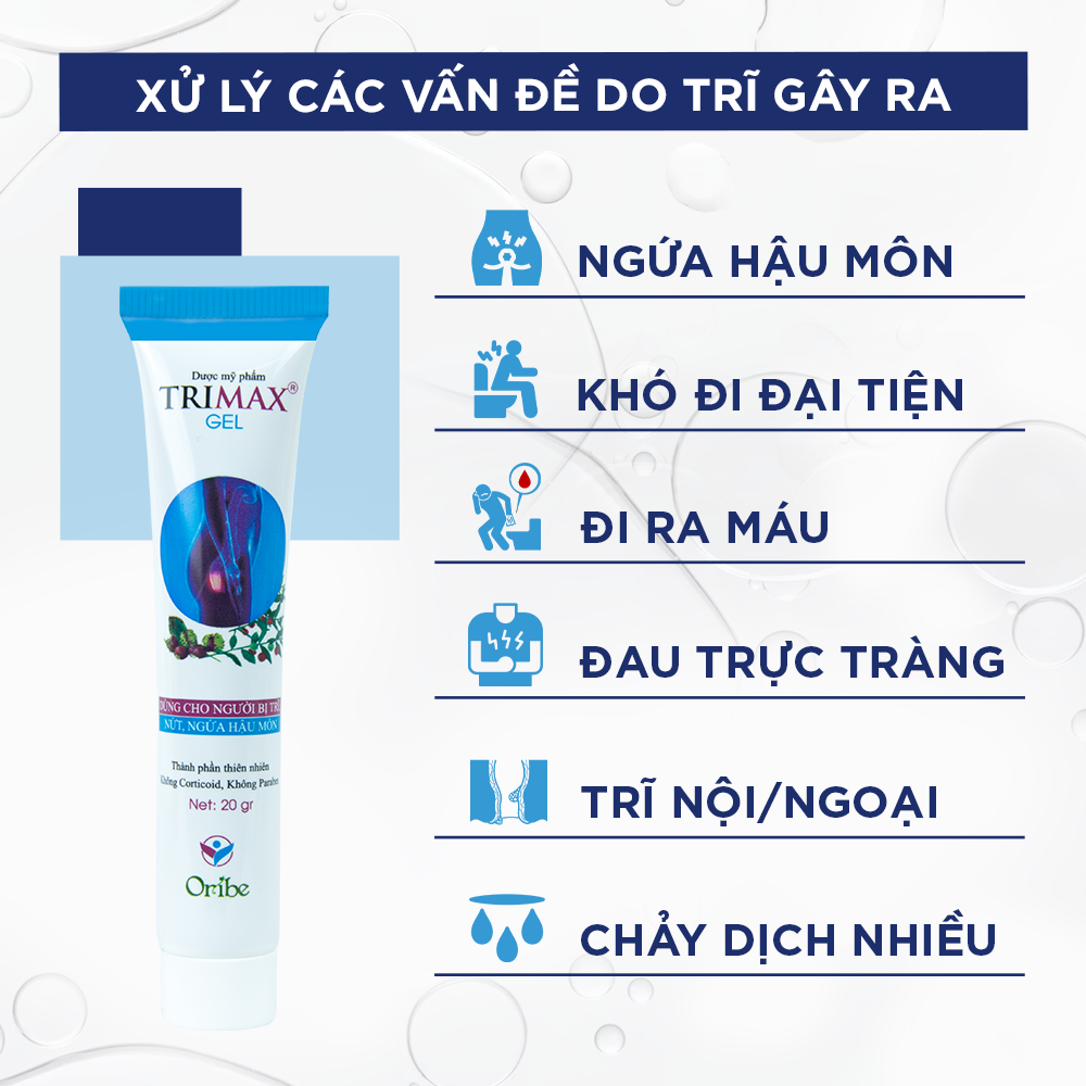 Gel Bôi Trĩ Giúp Co Búi Trĩ, Hỗ Trợ Giảm Sưng Đỏ Và Ngứa Rát Hậu Môn Do Trĩ Trimaxgel 20g - Nguyên Liệu Nhập Khẩu Từ Châu Âu