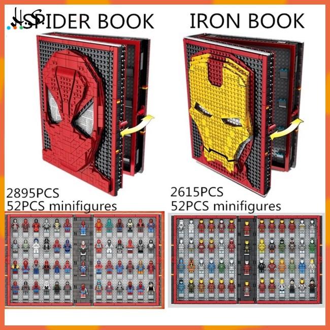 Đồ chơi Lắp ghép BOOK 52 Minifigures Sắt Bộ Sách Super Hero Nhân Vật Bộ Sưu Tập Siêu Anh Hùng Iron Man SPiderman 64075