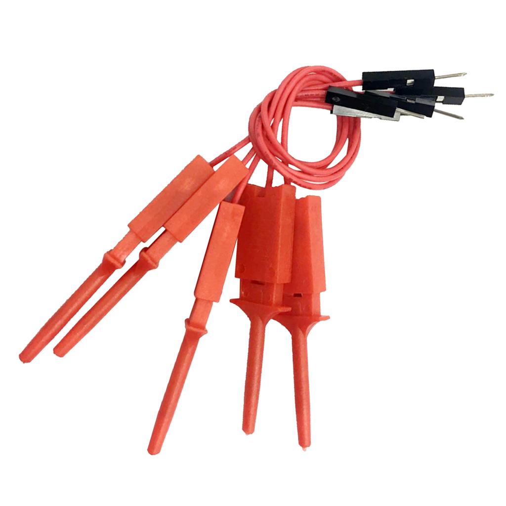 5 Mini Đầu Dò Thử Móc Kẹp Logic Analyser Thử Nghiệm Tiểu Ly Dòng Đỏ