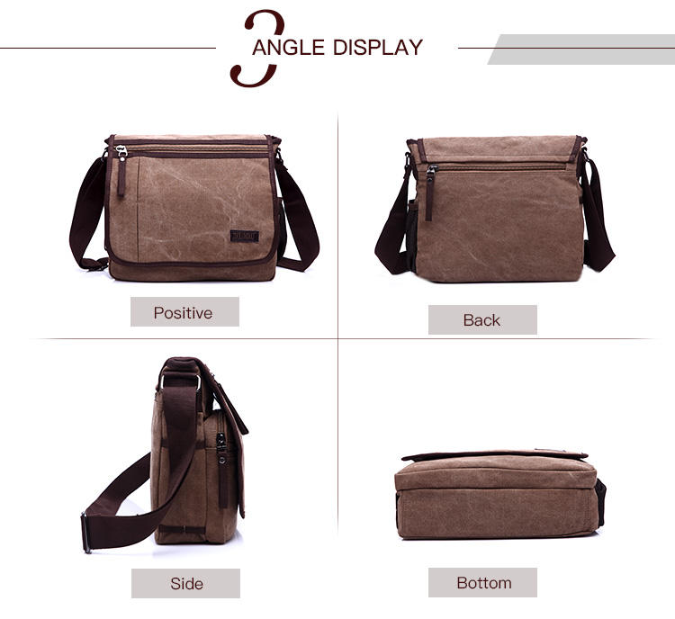 ZUOLUNDUO fashion solid color canvas hand bag canvas laptop messenger bag for men