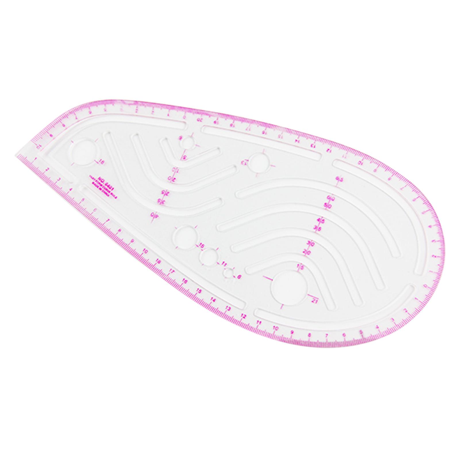 6 cái thước đo hệ mét của Pháp hình elip dùng để đánh dấu, may trang phục