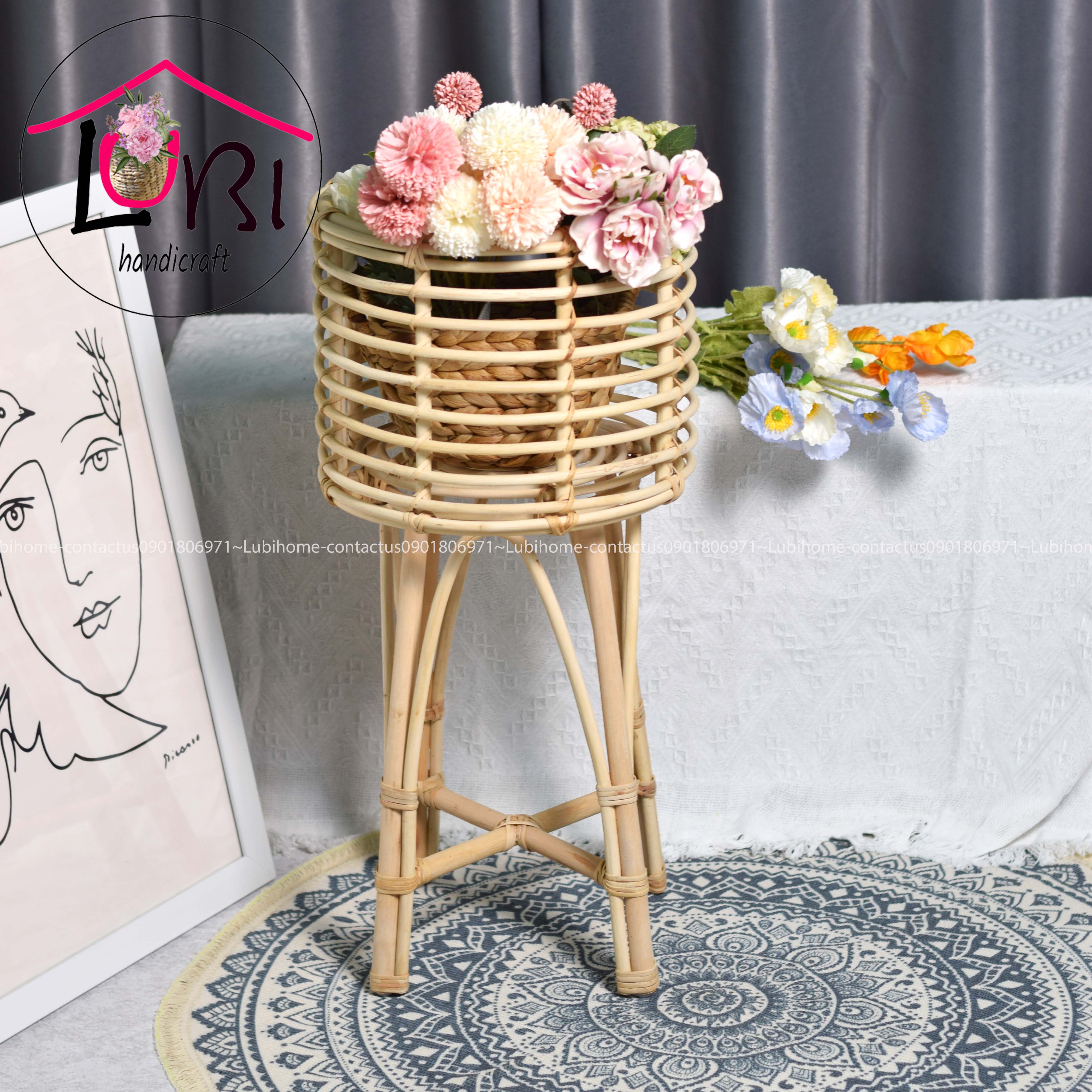 Lubihandicraft - Stand mây đựng cây cảnh cao cấp - tinh tế, sang trọng