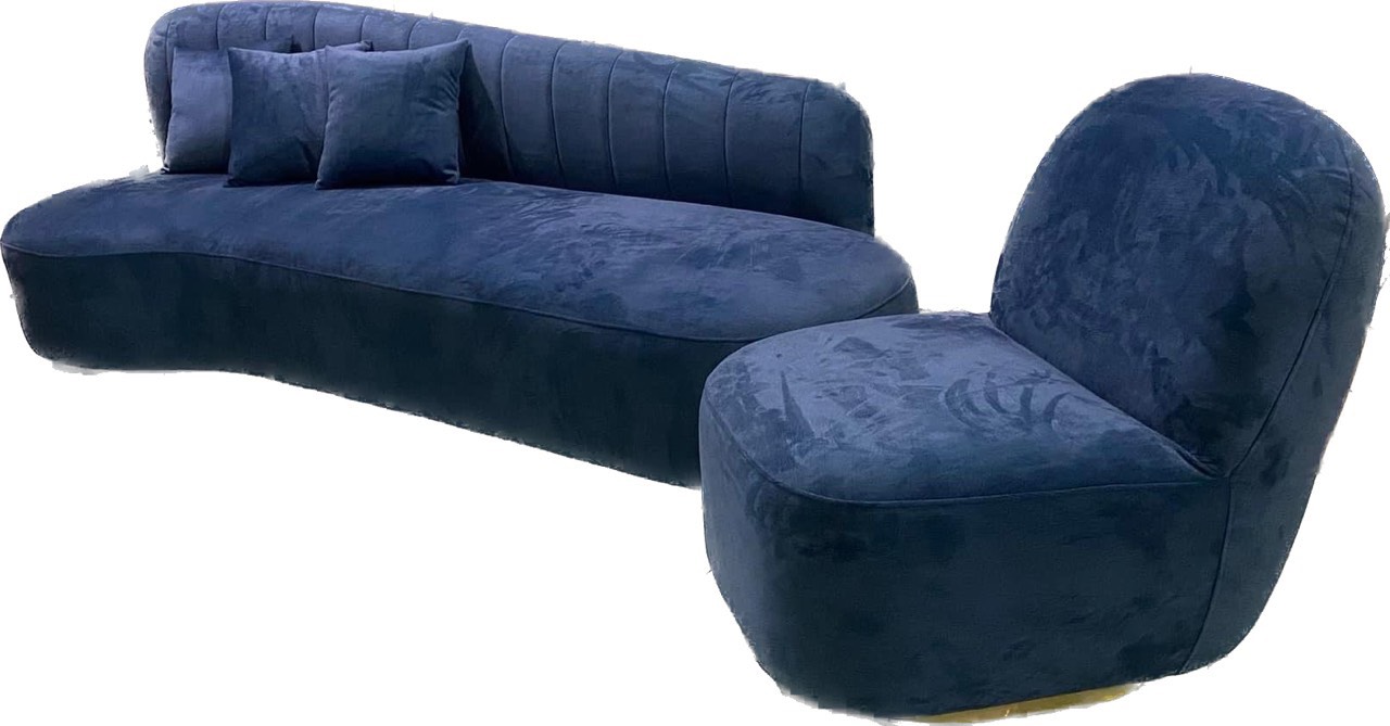 Bộ sofa băng dài 2m Juno Sofa kèm ghế đơn xoay và đôn tròn BOMBI