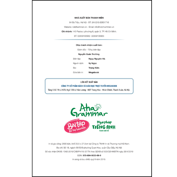 Sách Aha Grammar Bài Tập Bổ Trợ Toàn Diện Ngữ Pháp Tiếng Anh Lớp 5 Theo Chủ Đề