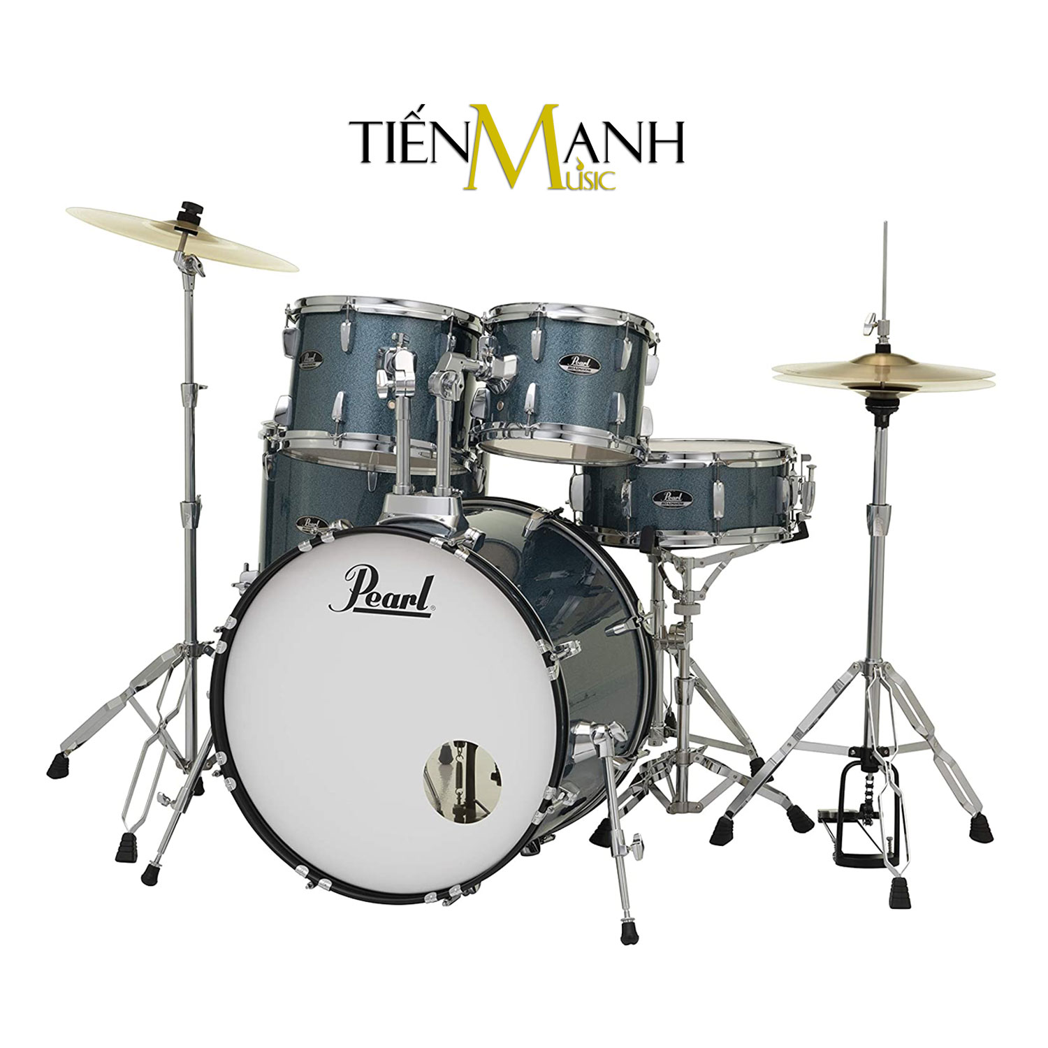 Bộ Trống Dàn Cơ Pearl Jazz Drum RS525SC-C703 Màu Xanh Biển Glitter RS525SCC703 Hàng Chính Hãng - Kèm Móng Gẩy DreamMaker