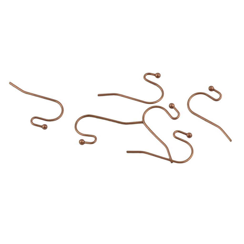200x Brass French Wire Dot Ball Earring Hook Dangle DIY Making Bronze&amp;Copper