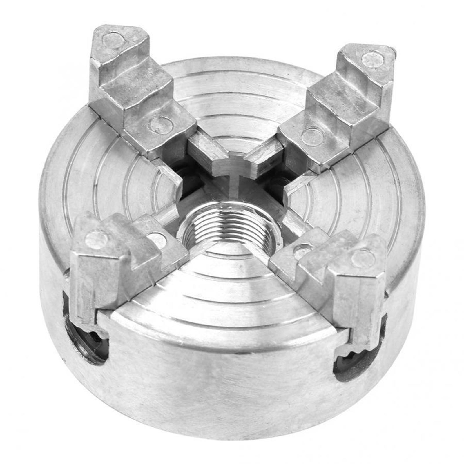 Mini Lathe Chuck Four Jaws Self Centering Milling Tool Drilling Machine High Strength Wood Turning Chuck Clamping Hex Key Parts