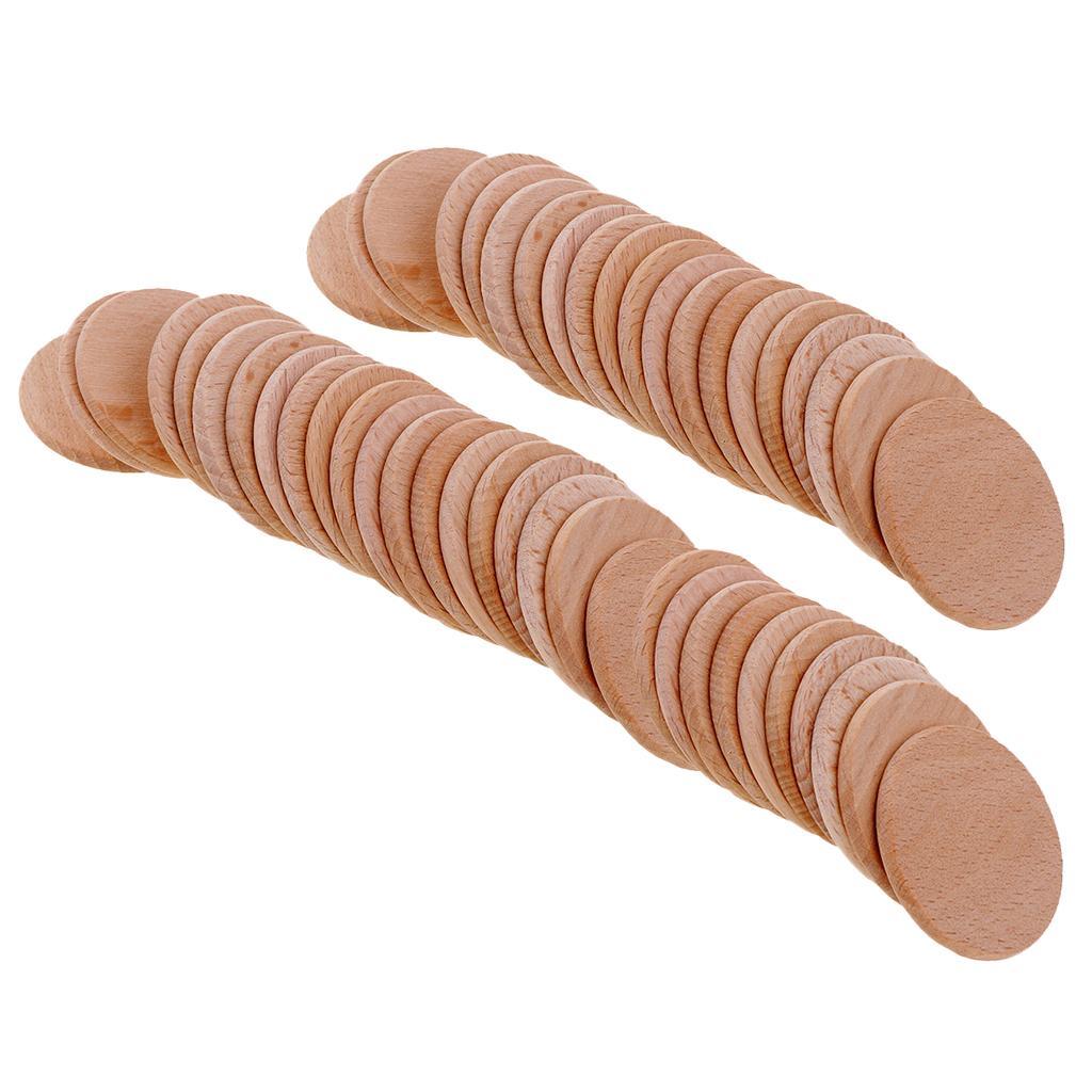 Pieces Blank Round Unfinished Wood Embellishments for Art DIY Crafts 36mm
