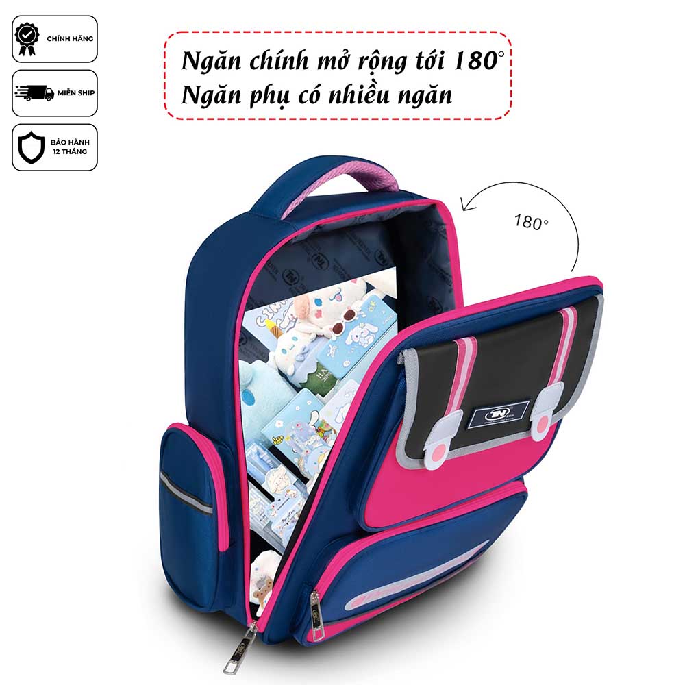 Balo học sinh nữ cao cấp chống thấm TNBags Smart Pink TN.B 3112, balo bé gái thời trang tiện dụng, thiết kế hiện đại bền đẹp!