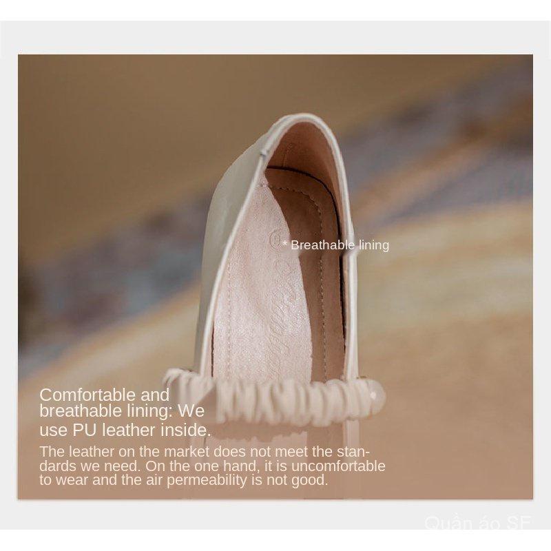 Mary Jane Women's Shoes Autumn Shoes French Style Wanwan Lei Style Closed Toe Sandals Gentle Flat Mid-High Heel Thin FQus