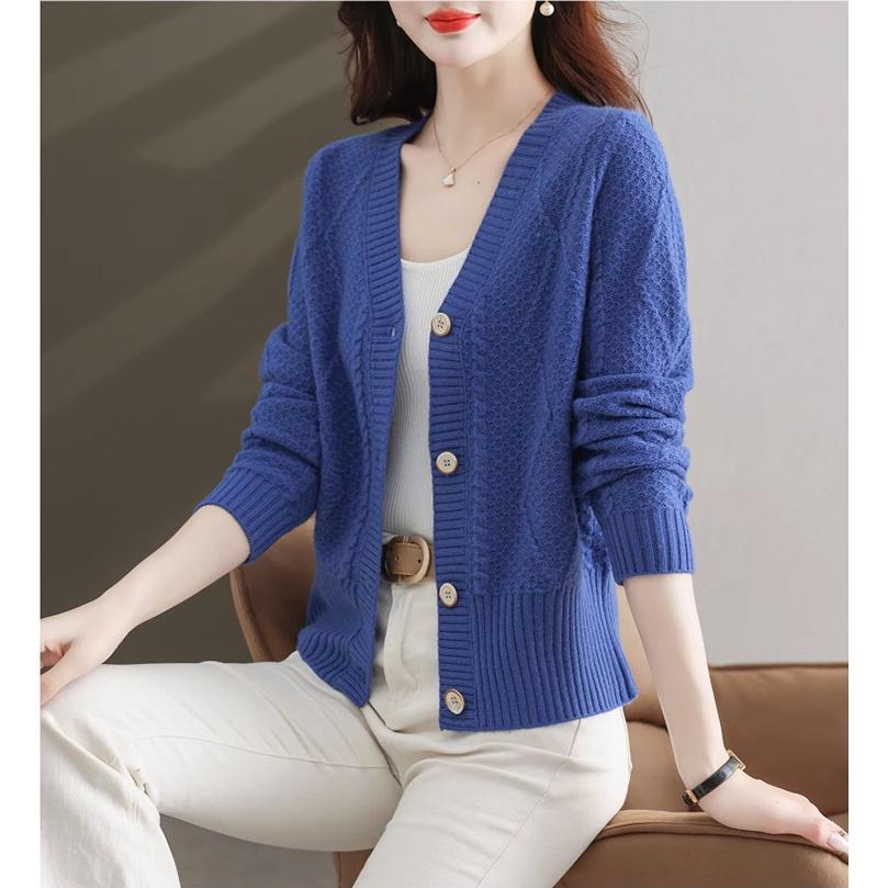 Áo khoác len cardigan nữ chất len dệt kim mềm mịn co giãn trẻ trung mùa thu đông mã VAA0463