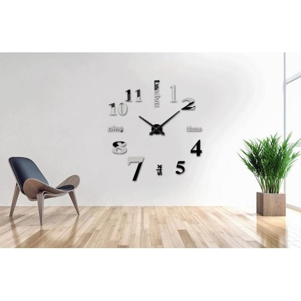 Đồng hồ dán tường Châu Âu cỡ lớn DIY 3D trang trí cao cấp