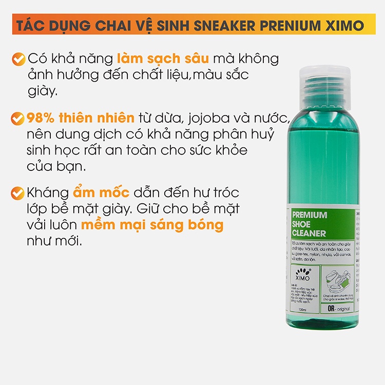 Hình ảnh Chai Dung Dịch Vệ Sinh Giày Làm Sạch Chuyên Sâu Sneaker Prenium XIMO XI05