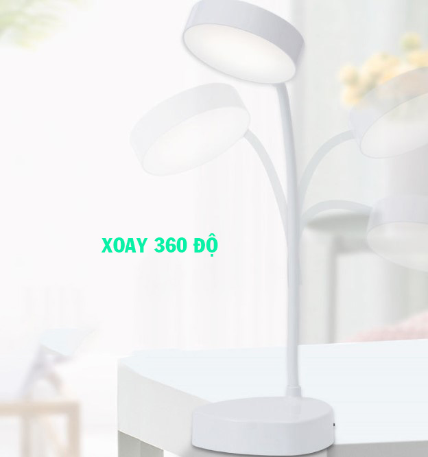 Đèn Bàn Học LED USB Di Động Sạc Điện – 03 Chế Độ Ánh Sáng Vàng Bảo Vệ Mắt Chống Cận