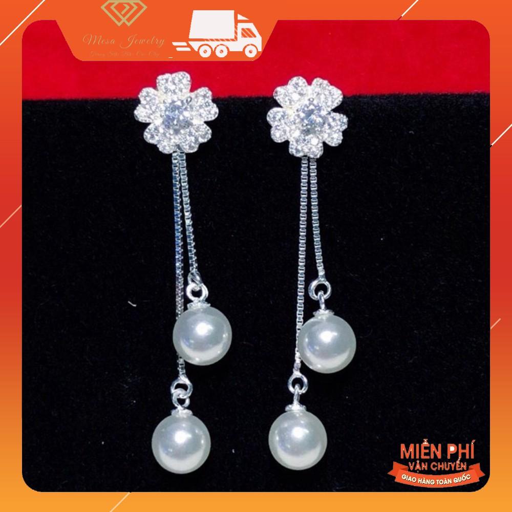 BÔNG TAI BẠC TA HOA DÀI LOẠI ĐẸP MÃ BT07343