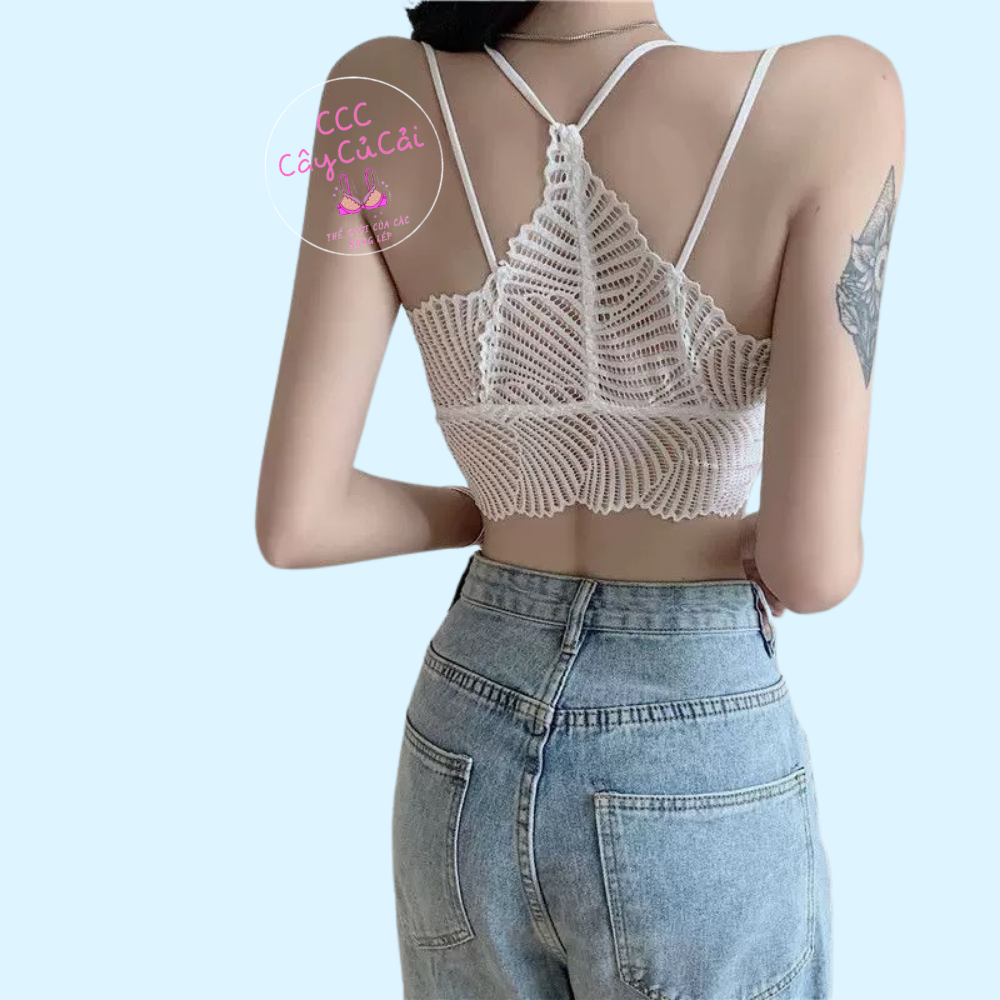 Áo bra ren, áo bra dệt lưng chéo chất gân quyến rũ -CCC065