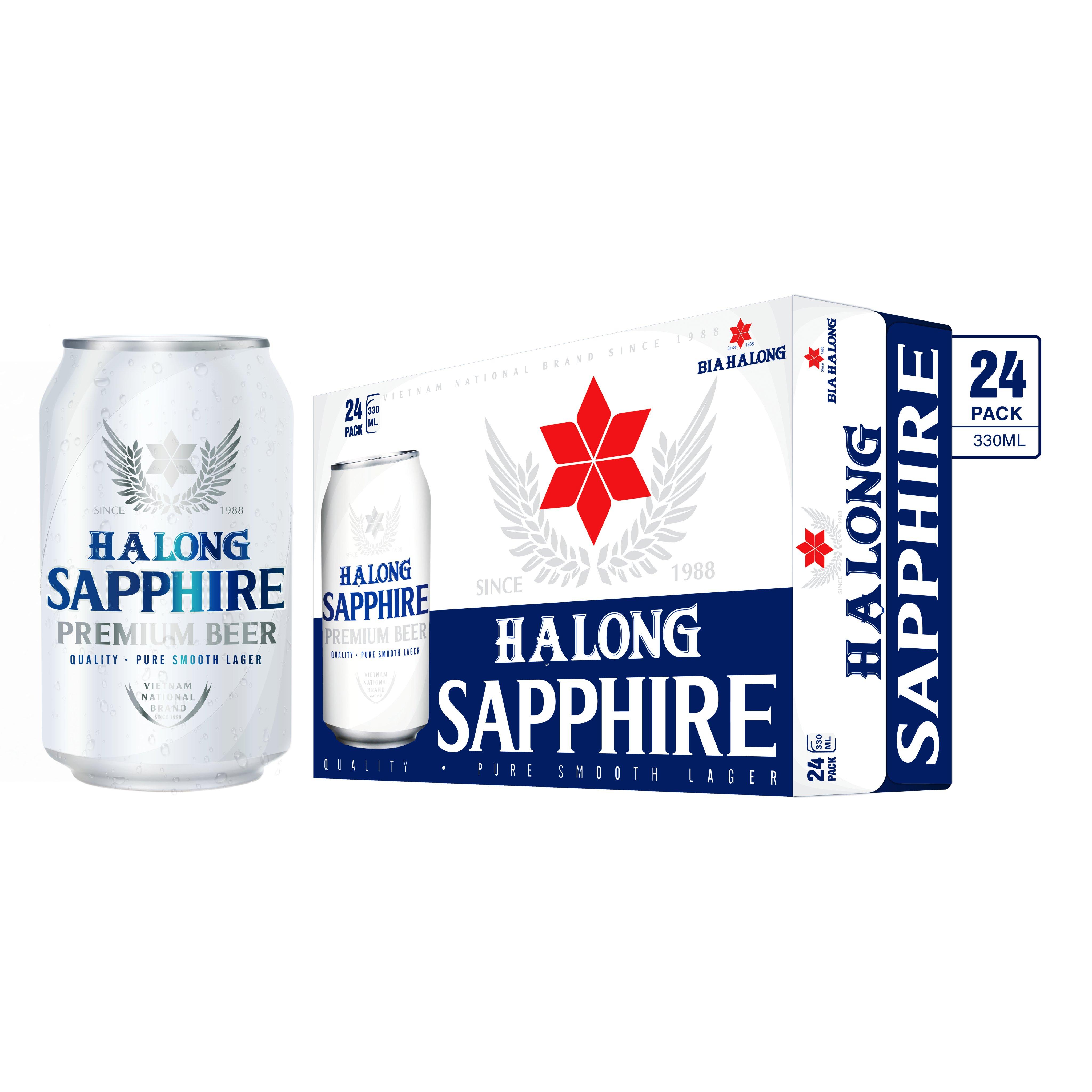 Thùng Bia Lon Hạ Long Sapphire 24 Lon 330ml