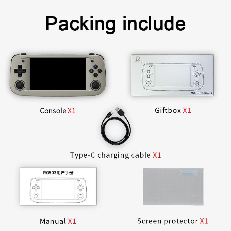 Mới Anbernic mới RG503 Linux Game Portable Trò chơi hỗ trợ Bluetooth 5G WiFi 48199 Trò chơi bảng điều khiển 4,95 inch Màn hình OLED di động