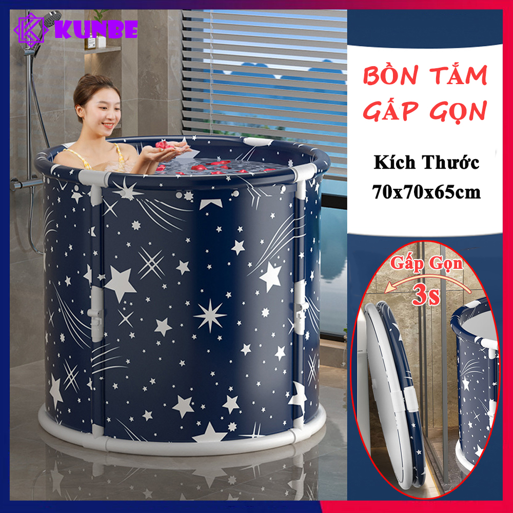 Bồn Tắm Gấp Gọn KUNBE Ngâm Người Xông Hơi Giữ Nhiệt Tiện Lợi