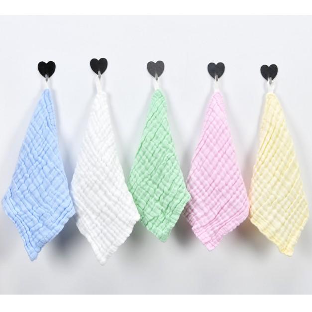 Set 5 khăn mặt xô nhăn 6 lớp cao cấp mềm mại cho bé