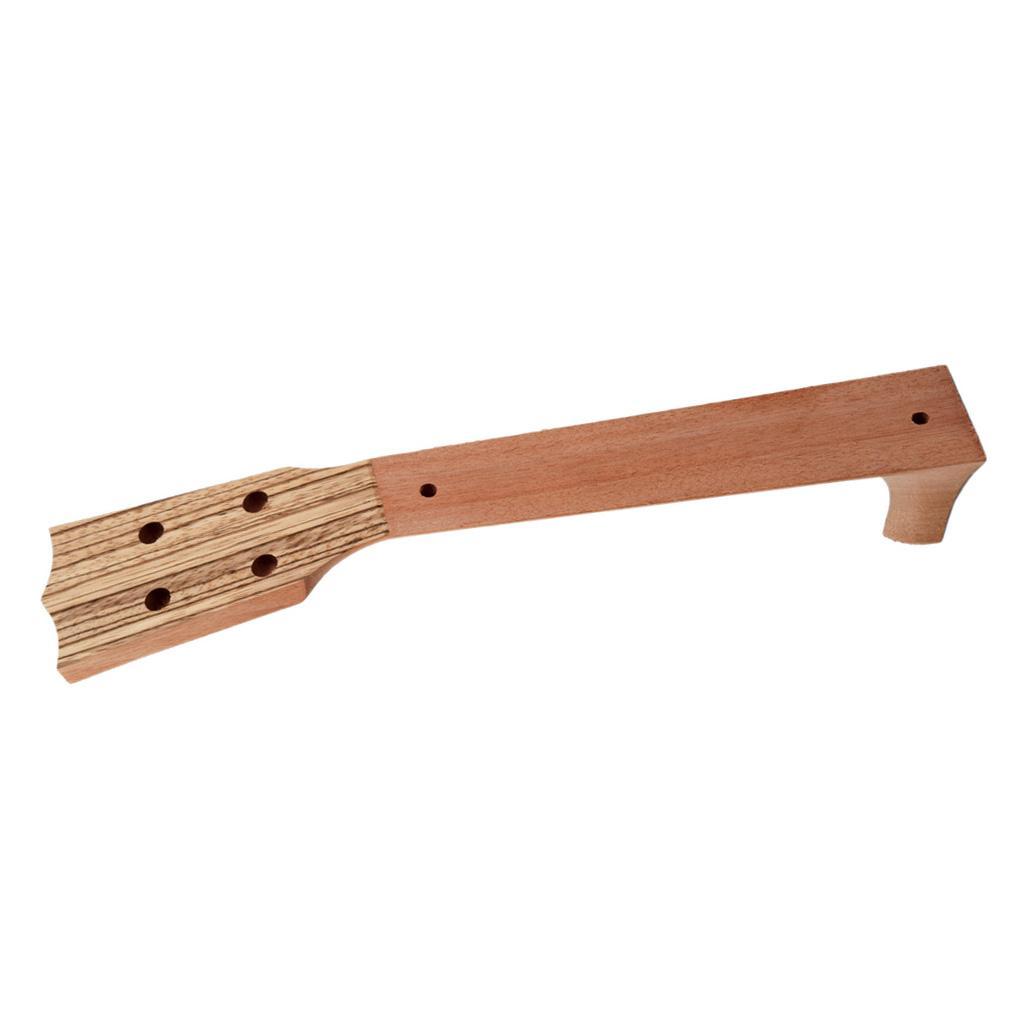 Unfinished Zebrawood Ukulele Neck Headstock Musical Instrument Parts