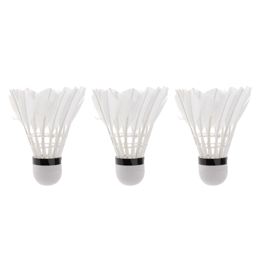 3 Pieces White Badminton Balls Training Practice Shuttlecocks Birdies