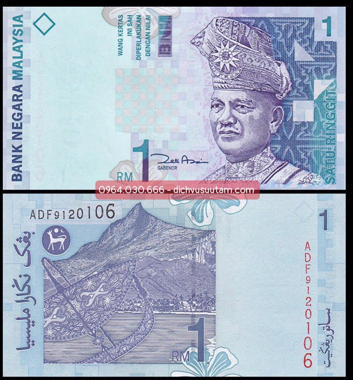 1 đồng Malaysia giấy sưu tầm, chất lượng mới 90%