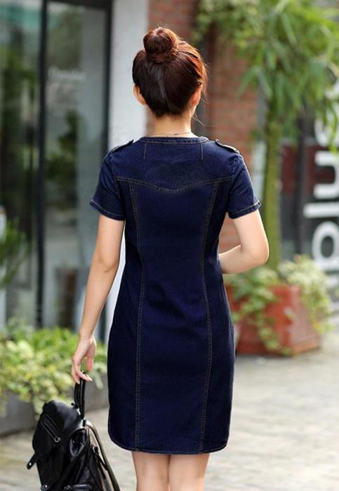Đầm Jeans Suông Cao Cấp D512