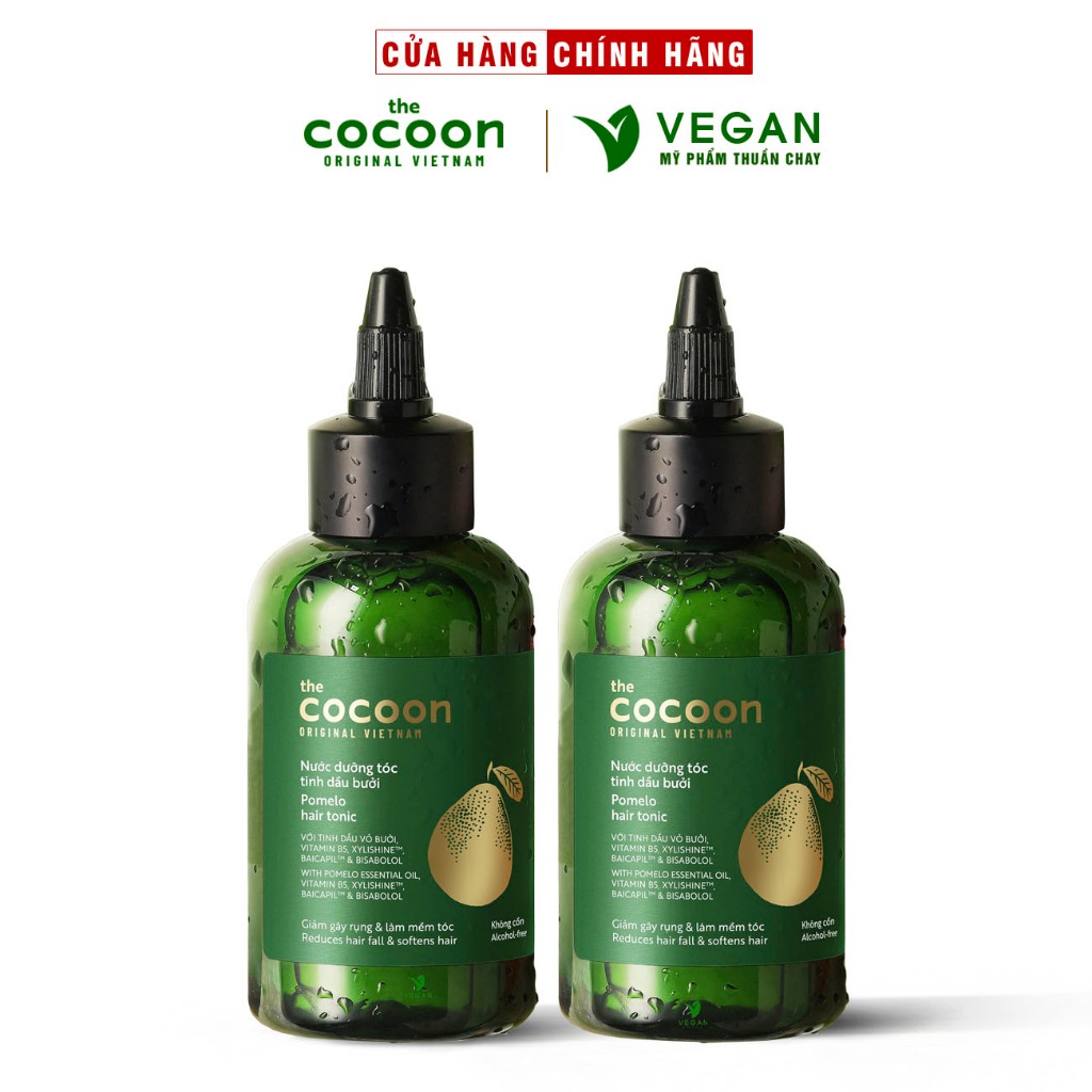 Combo 2 chai Nước dưỡng tóc tinh dầu bưởi (pomelo hair tonic) Cocoon 140ml/1chai thuần chay