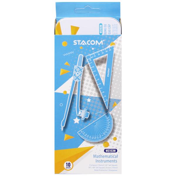 Bộ Dụng Cụ Toán Học Cao Cấp - Stacom MS103M (7 Chi Tiết)