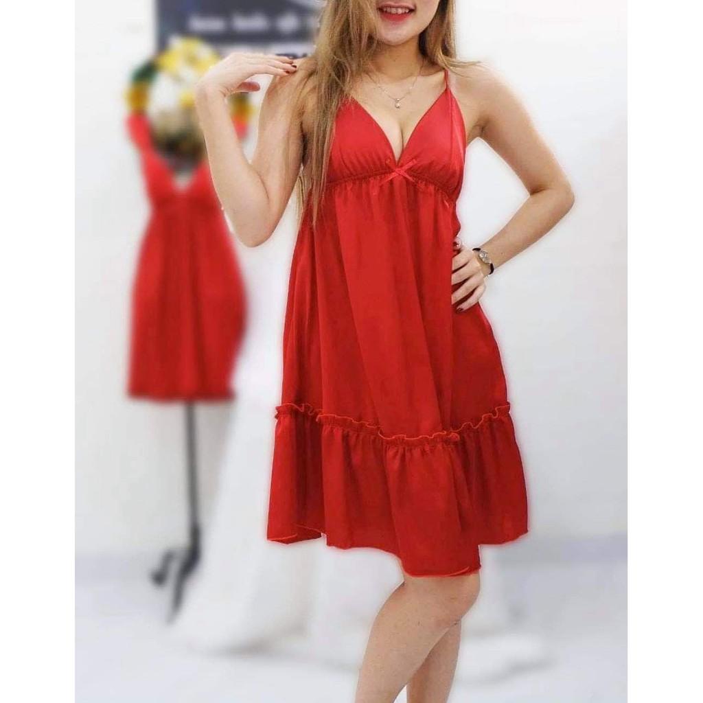 Váy ngủ lụa xòe đuôi cá xinh xắn tặng kèm quần chíp ren xinh xắn gợi cảm cute