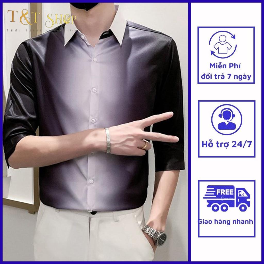 Áo sơ mi. phối màu lóe sáng, thanh lịch trẻ trung năng động. H62