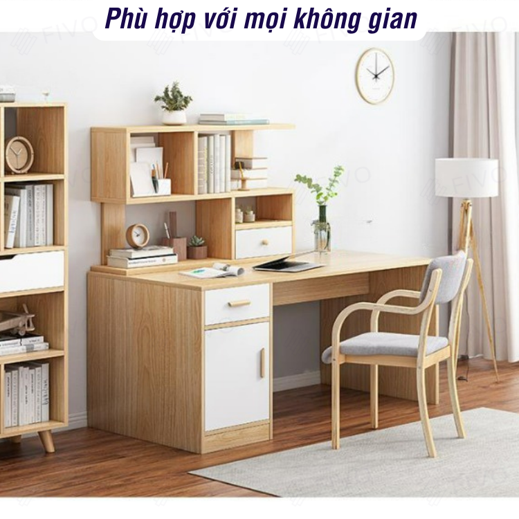 Kệ Sách Để Bàn Gỗ MDF FIVO FB20 Thích Hợp Cho Bàn Học Dễ Lắp Ráp (60 x 20 x 60 cm)- Hàng Chính Hãng