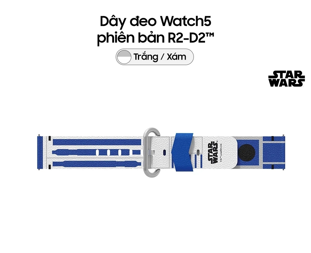 Dây đeo Samsung Star Wars Watch5/watch4 phiên bản R2D2-Hàng chính hãng