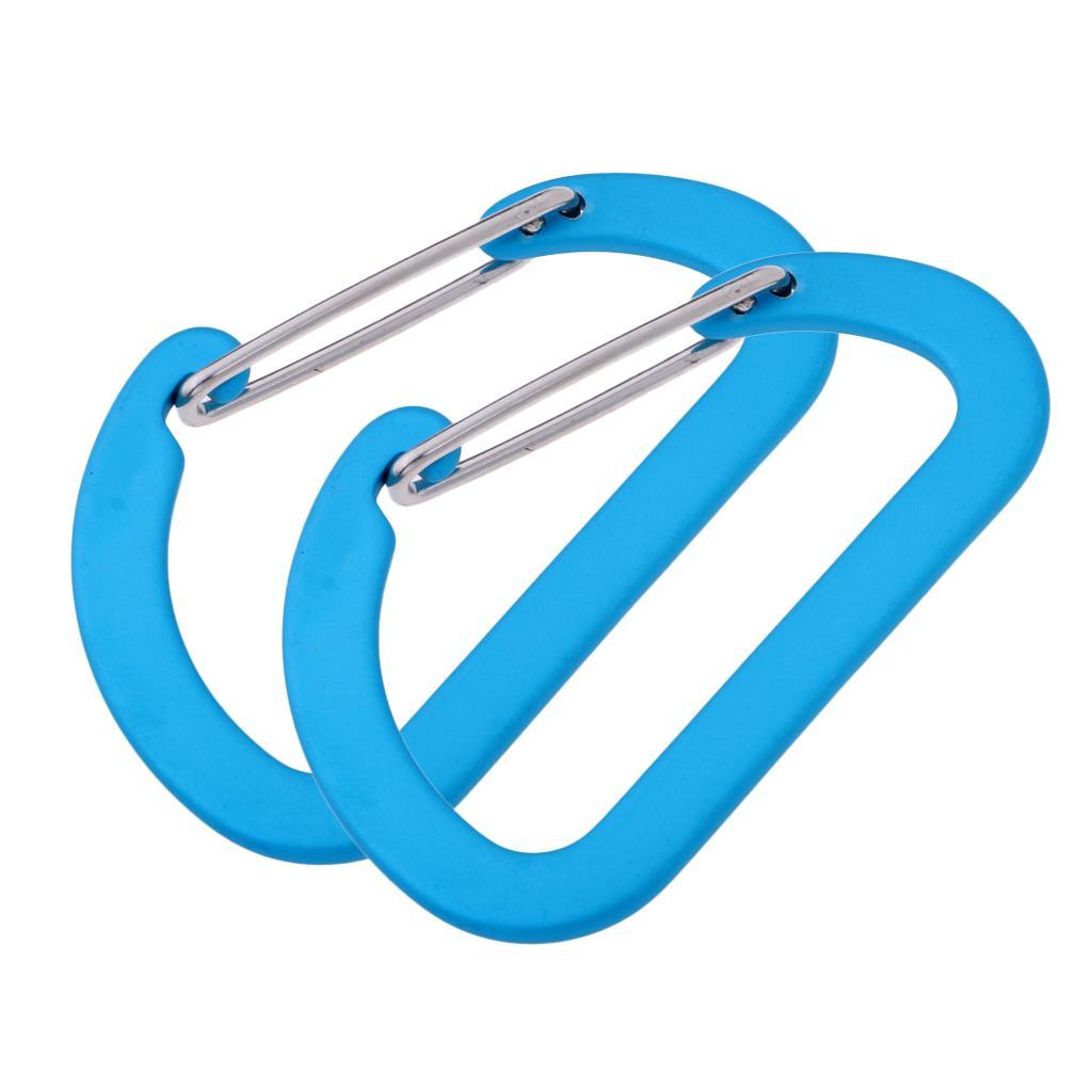 2Pcs Aluminum Alloy Carabiner, D Shape  for Hanging Water Bottle,