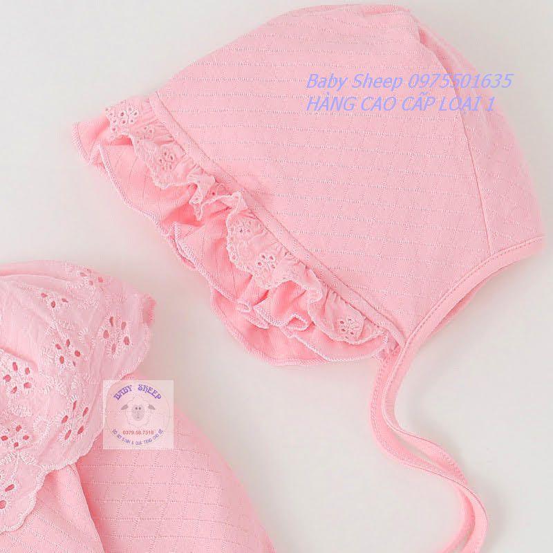 (Tặng Mũ Tiểu Thư) Body cotton thông hơi cao cấp họa tiết cổ bèo hạt bông cho bé gái 3-14kg hàng cao cấp