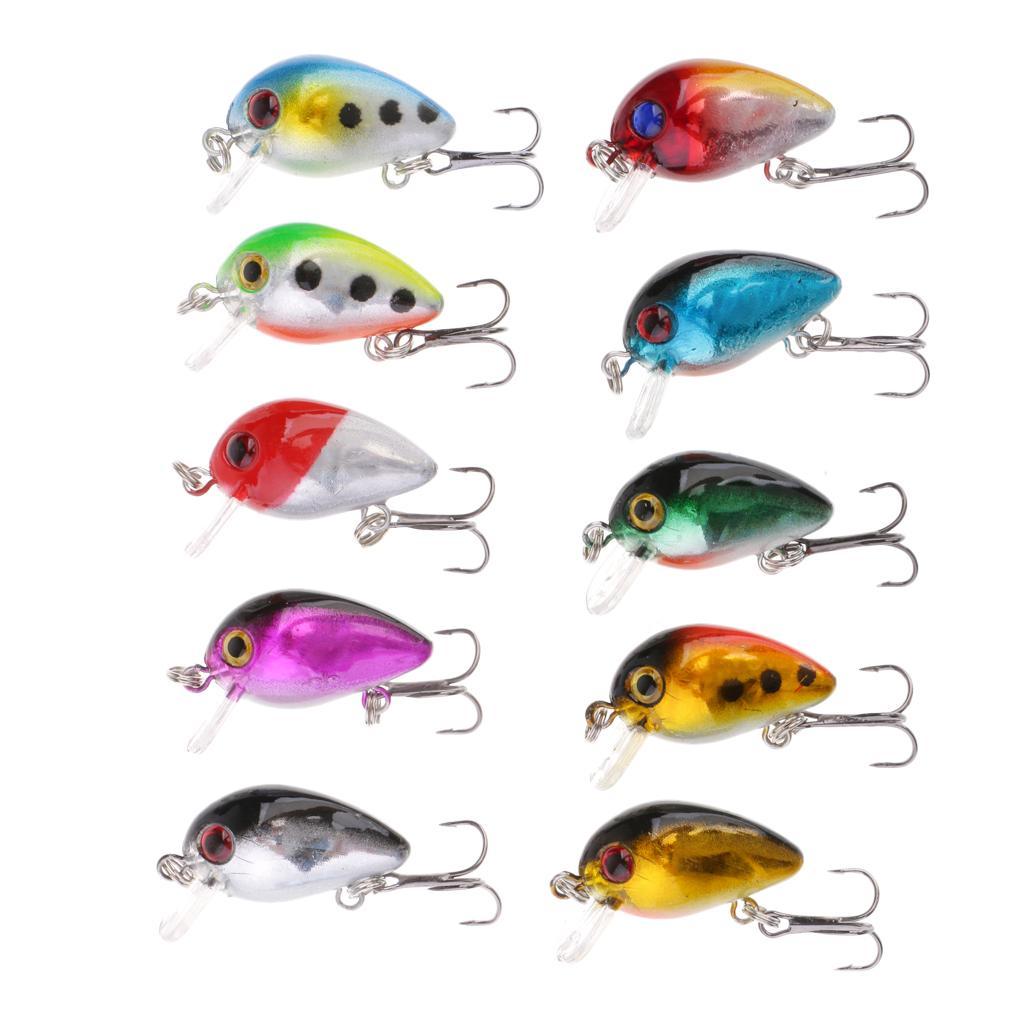 6 Pieces Artificial Metal Fishing Spoon Lures and 10pcs Crankbait Hard Lures