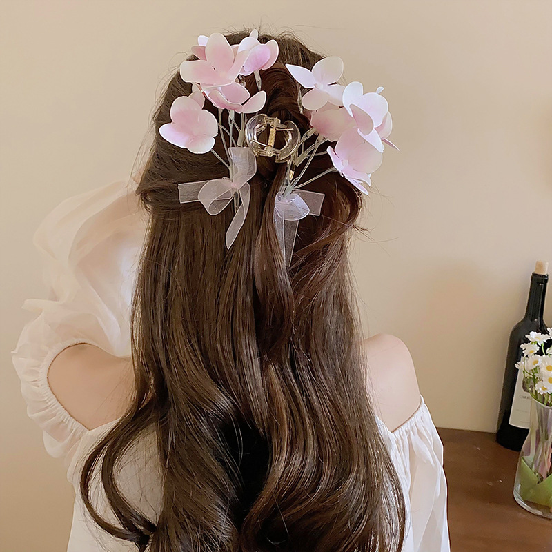 Kẹp tóc càng cua, Kẹp nữ, họa tiết hình nơ, hàng cao cấp, hoa trang trí xinh xắn, tóc búi, kiểu dáng ngọt ngào