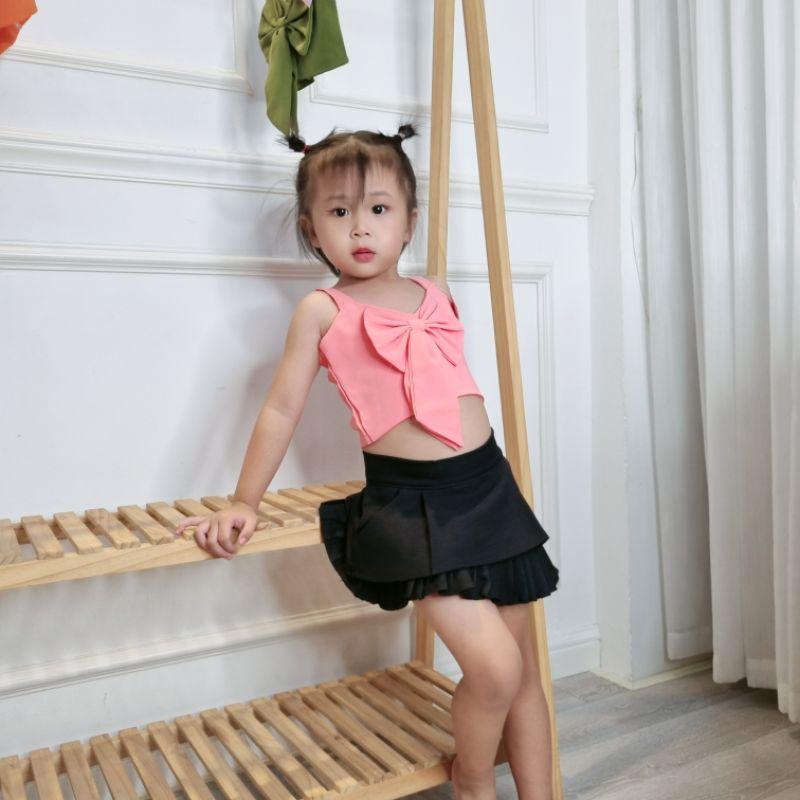 áo nơ 2 dây, áo croptop bé gái, áo kiểu cho bé (shop có bán chân váy