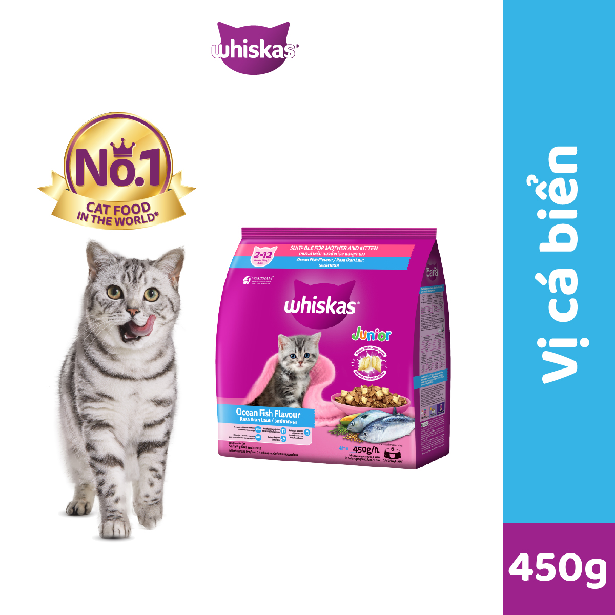 Thức ăn mèo con Whiskas 450g