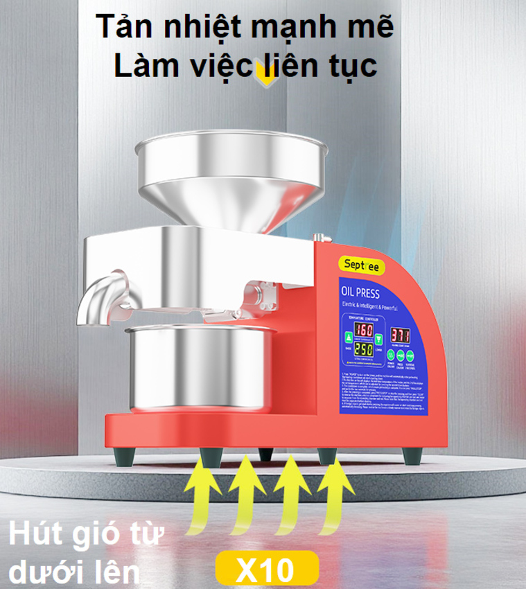 Máy ép dầu ăn thực vật chuyên nghiệp nâng cấp hoàn toàn mới thương hiệu Mỹ cao cấp Septree X10 1400W - Hàng nhập khẩu (BH 1 NĂM)