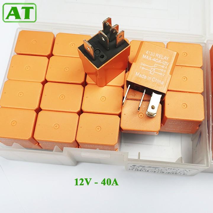 Hộp 20 Rơ Le Điều Hòa Ô Tô 5 Chân 12V 40A hoặc 24V 40A Màu Cam
