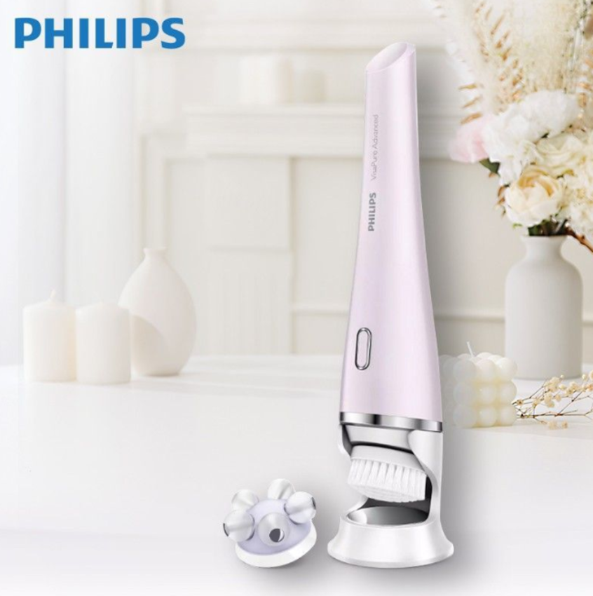 HÀNG CHÍNH HÃNG - Máy rửa và massage mặt VisaPure Advanced cao cấp. Thương hiệu Hà Lan Philips - SC5340