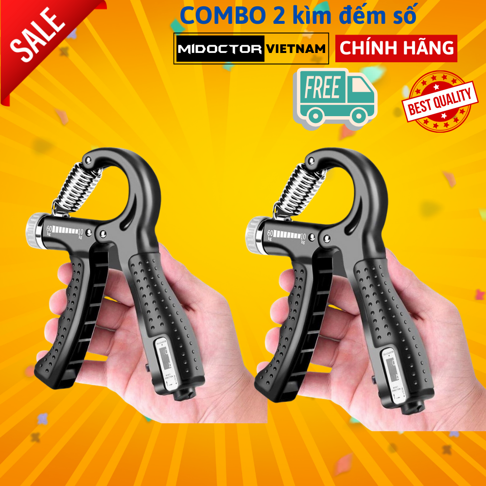 COMBO 2 Kìm Bóp Bay Đếm Số 60kg ECO tập cơ tay - Hãng miDoctor