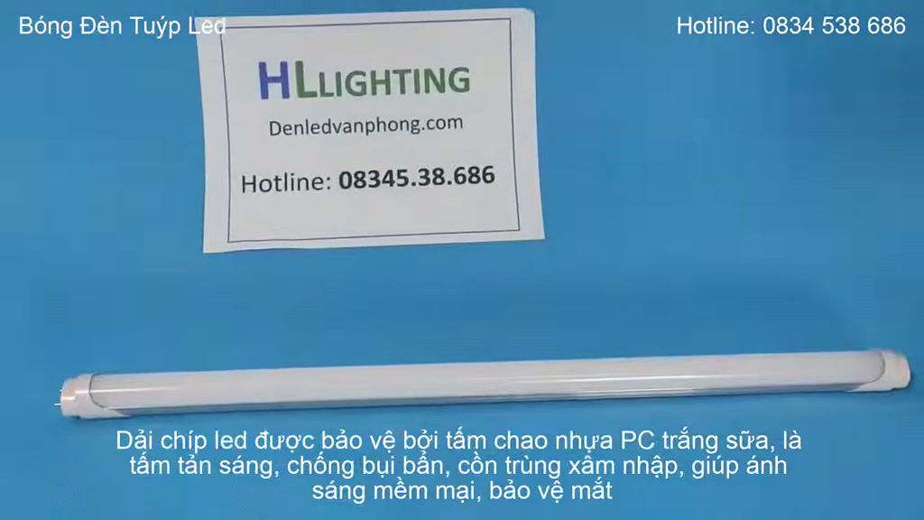 Combo 2 Bóng đèn tuýp Led T8 60cm 9w giá tốt, tiết kiệm điện HL Lighting